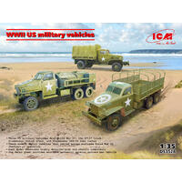 Icm 1/35 Wwii Us Military Vehicles Plastic Model Kit Diorama Set
