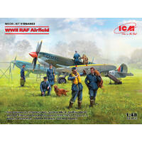 Icm 1/48 Wwii Raf Airfield Plastic Model Kit Diorama Set