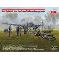Icm 1/48 Airfield Of The Luftwaffe Bomber Group Plastic Model Kit Diorama Set