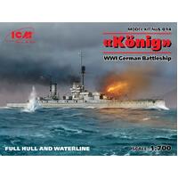 Icm 1/700 'K£¶Nig' Wwi German Battleship Full Hull And Waterline Plastic Model Kit