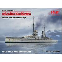 Icm 1/700 'Gro£Er Kurf£¼Rst' (Full Hull & Waterline) Wwi German Battleship Plastic Model Kit
