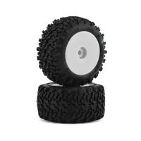 Scorpios - Green Compound - Pre-Mounted, White Wheels (Fits - Losi Mini-T 2.0 | Mini-B Rear)