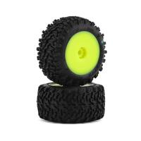 Scorpios - Green Compound - Pre-Mounted, Yellow Wheels (Fits - Losi Mini-T 2.0 | Mini-B Rear)