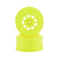 9-Shot 12Mm Hex Sc10 | Sc6.2 +3Mm Offset Wheel - Yellow, 2Pc.