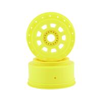 9-SHOT 17MM HEX SCT TIRE WHEEL - YELLOW, 2PC.
