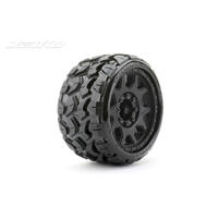 Jetko 1/8 Sgt 3.8 Ex-Tomahawk Tyres (Claw Rim/Black/Medium Soft/Belted/17Mm 1/2 O/S) [1601Cbmsgbb2]