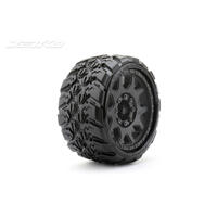 Jetko 1/8 Sgt 3.8 Ex-King Cobra Tyres (Claw Rim/Black/Med Soft/Belted)