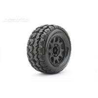 Jetko 1/8 Mt 3.8 Ex-Tomahawk Tyres (Claw Rim/Black/Medium Soft/Belted/17Mm 1/2 O/S) [1801Cbmsgbb2]