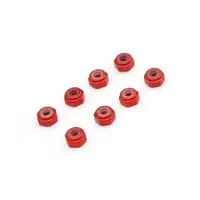 Kyosho M2 Aluminum Nylon Color Nuts (8 Pieces) (Red) [Mzw128R]