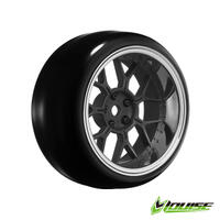 14 SPOKE/MATTE BLACK Pre mount  rim & tyres 2,4,6,8mm OFFSET HEX 12mm 4pcs