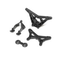 LOSI FRONT AND REAR SHOCK TOWER INCLUDING WING STAY, MINI-B