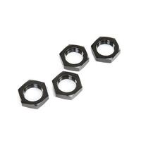 LOSI WHEEL NUTS, BLACK (4), 5IVE-T 2.0