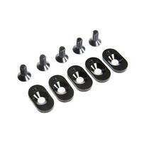 LOSI ENGINE MOUNT INSERT AND SCREWS, BLACK, 18T, 5IVE-T 2.0