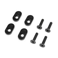 LOSI 19T ENGINE MOUNT INSERT AND SCREWS, BLACK, 4PCS, DBXL 2.0
