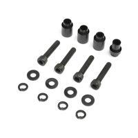 LOSI BLACK ENGINE MOUNT SPACERS AND ALUMINIUM CLUTCH MOUNT, DBXL 2.0