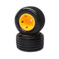 Losi Rib Front Tire, Mounted, Orange, 2Pcs, Mini Jrxt