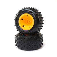 Losi 6 Row Rear Tires, Mounted, Orange, 2Pcs, Mini Jrxt