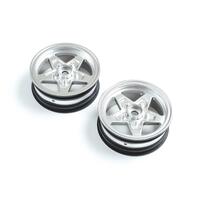 LOSI SATIN CHROME FRONT WHEEL, 2PCS, 22S DRAG