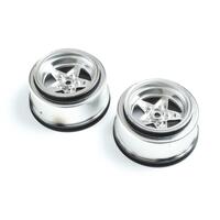 LOSI SATIN CHROME REAR WHEEL, 2PCS, 22S DRAG