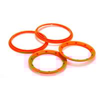 Losi Beadlock Inner & Outer Fluoro Orange (2): 5T - Los45007