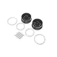 Losi Wheel, Black, Beadlock, Silver , 2Pcs- Dbxl-E