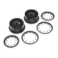 LOSI WHEEL AND BEADLOCK SET, BLACK (2), 5IVE-T 2.0