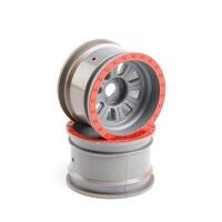 LOSI SILVER WHEELS, 2PCS, SUPER ROCK REY