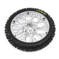LOSI DUNLOP MX53 FRONT TYRE MOUNTED WITH CHROME WHEEL, PROMOTO-MX