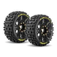 LOUISE RC -B-ULLDOZE - 1-8 BUGGY TIRE SET - MOUNTED REMOVABLE HEX 0 & 1/2 OFFSET 17MM BLACK