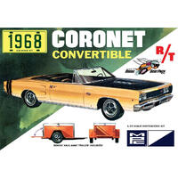 Mpc 1/25 1968 Dodge Coronet Convertible W/Trailer Plastic Model Kit