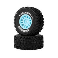 Method RC Geoform All-Terrain 1/16 SC Tyres Mounted on Blue Wheels, Arrma Mojave Grom
