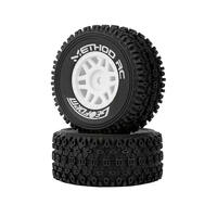 Method RC Geoform All-Terrain 1/16 SC Tyres Mounted on White Wheels, Arrma Mojave Grom