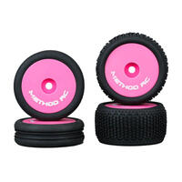 Method RC NitraGrip 1/24 Buggy Tyre Set Mounted on Pink Wheels, Losi Micro-B