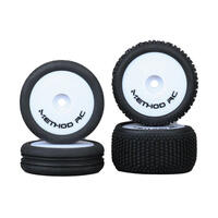Method RC NitraGrip 1/24 Buggy Tyre Set Mounted on White Wheels, Losi Micro-B