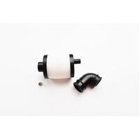 C.Y. 1/8 AIR FILTER (BLACK ) + SHORT BLACK ELBOW