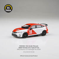 Para64 1/64 2025 Honda Civic Type R FL5 1965 Mexico GP Heritage LHD Diecast Model Car