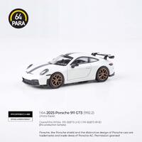 Para64 1/64 2025 Porsche 911 GT3 (992.2) Grand Prix White RHD Diecast Model Car