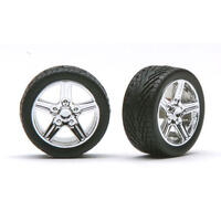 Pegasus 1/24 "Irok'S" Rims W/Tires Chrome For Scale Models [1266]