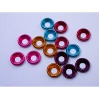 4MM ALUMINIUM WASHER RED (10)