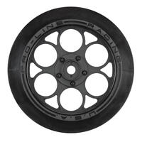SHOWTIME FRONT RUNNER 2.2"/2.7" BLACK FRONT DRAG RACING 12MM HEX WHEELS (2) FOR LOSI  22S ¢   ¢ NO PREP DRAG CAR, SLASH  2WD & AE DR10 (USING P
