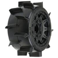 PROLINE SAND PAW LP 2.8IN TYRES MOUNTED ON RAID BLACK 6X30 WHEELS, F/R, PR10160-10