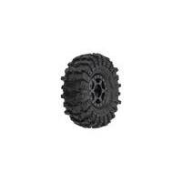 PROLINE 1/24 MT BAJA PRO X F/R 1.0IN TYRES MOUNTED ON 7MM BLACK WHEELS, 4PCS