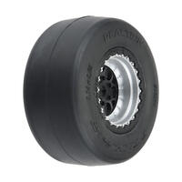 Proline 1/16 Reaction Rear Tires Mounted On Black/Silver Wheels, 2Pcs, Mini No Prep