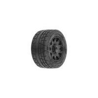 PROLINE MENACE F/R TYRE MOUNTED ON 12MM BLACK RAID WHEELS, GRANITE GROM