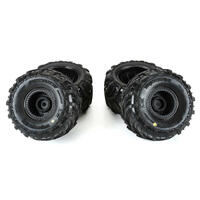 Proline Dreadnaught F/R Tyre Set Mounted on Black Wheels, Arrma Gorgon/Quake Grom