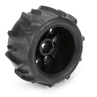 PROLINE DUMONT F/R TYRE SET MOUNTED ON BLACK RAID WHEELS, ARRMA GRANITE GROM