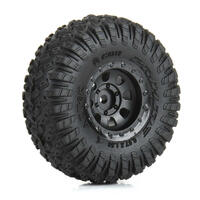 Proline 1/30 Aztek F/R Tyre Set Mounted on Black Clobber Wheels. Axial SCX30