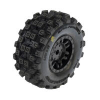 Proline Badlands MX Tyres Mounted on Black Split Six Wheels, 4pcs, Arrma Mojave Grom