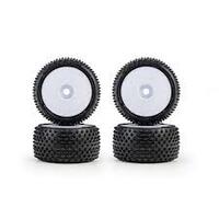 Proline 1/28 Prism F/R Carpet Tyres Mounted 7mm White, 4pcs, Losi Micro-T