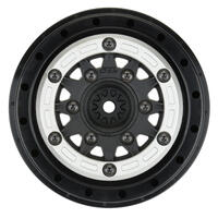Proline 1/10 Raid Bead-Loc F/R 2.2In/3.0In Sct Wheels, 2Pcs, Silver / Black
